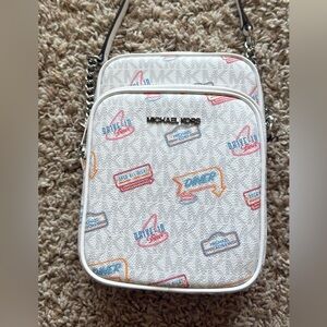 Michael Kors White and Multicolor Chain Crossbody Bag